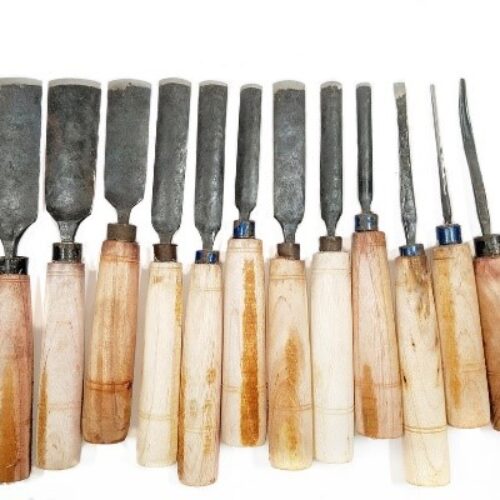 Chisel Set, 12 Pcs With Wooden Handle ( Handmade ) Made From Carbon Steel 21.6$ / Set