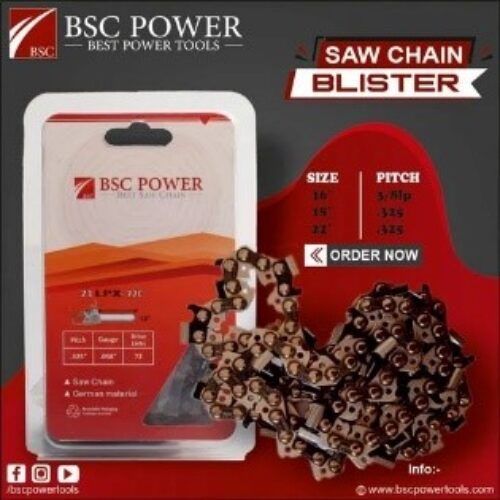 Hardened & Tempered Steel BSC Saw Chains, For Industrial, Size/Dimension: 22 Inch