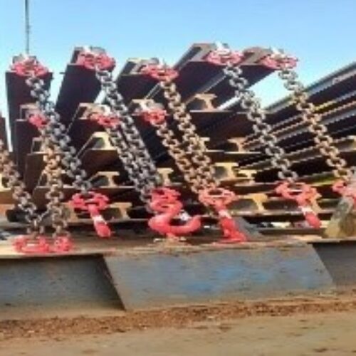 Red Steel Rail Unloading Chain, Rail Lifting Chain , Hook, Size/Capacity: 8 Tons